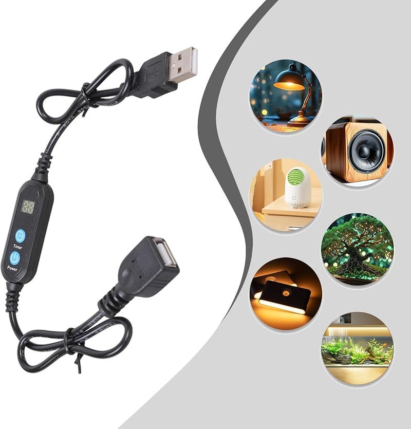 مؤقت USB للتبديل لمدة 24 ساعة مع تحكم بالعد التنازلي لمروحة أحواض الأسماك وأضواء LED وجهاز توفير الطاقة - Image 2